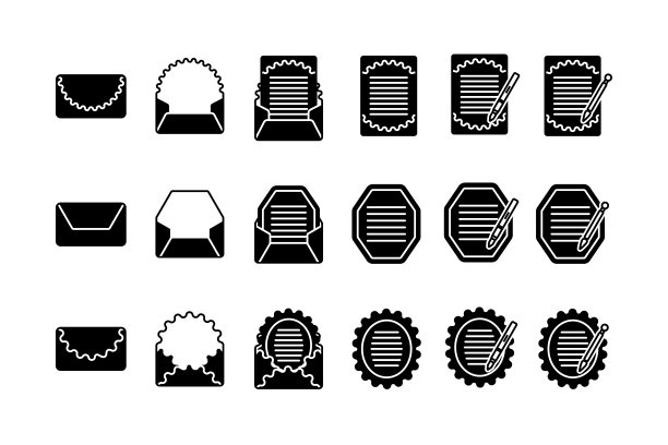 信封和信纸插图集图片下载