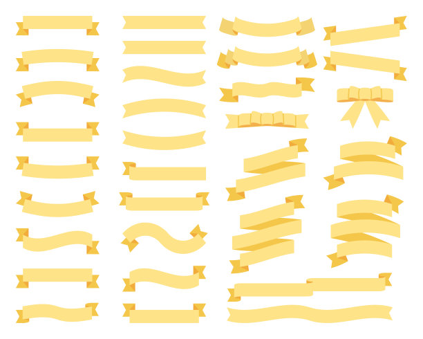 一套简单的缎带框架。图片下载