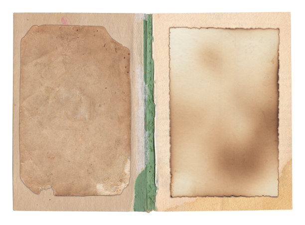 旧书相册的复古背景铺纸纹理与空卡片或照片在它图片下载