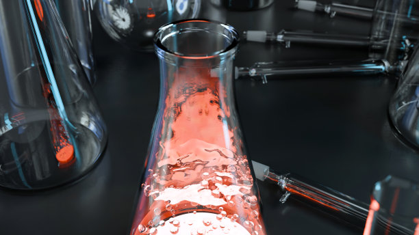 玻璃Erlenmeyer用沸腾的液体，水在实验室烧瓶中开始沸腾，蒸汽从顶部逸出，猎鹰或药水或烧杯，试管，加热水，科学实验，3d渲染图片下载