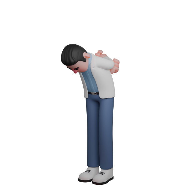 3D医学专家。一个男性卡通人物扮演医生，恭敬地鞠躬。卡通男医生图片下载