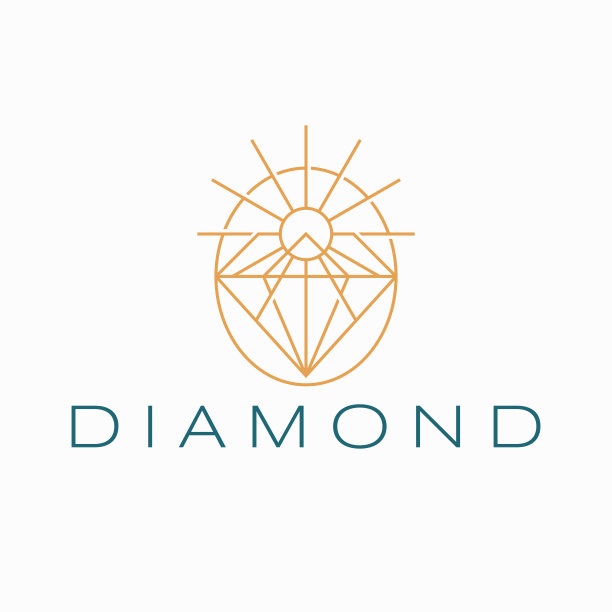 钻石标志与日出抽象插图标志符号珠宝时尚企业图片下载