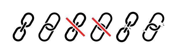 链条组合图标（线性与扁平风格，矢量图标）图片下载
