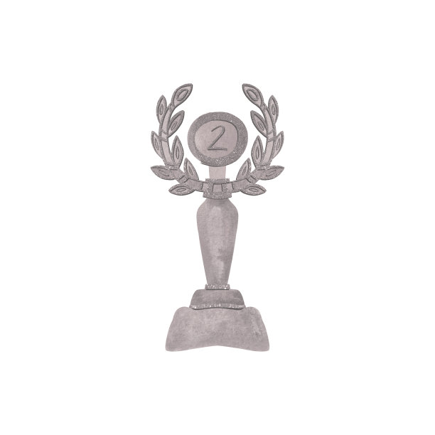 闪亮的银杯。比赛获胜者的奖品。碗放在基座上。象征成功、好运和成就。孤立的水彩插图在白色的背景。剪纸艺术。图片下载