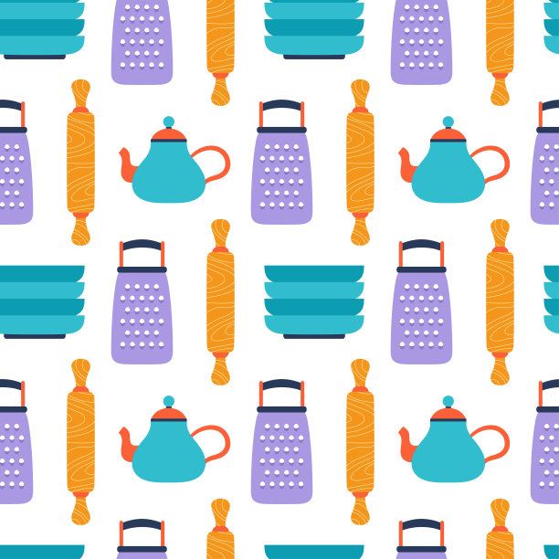 厨房工具的无缝图案图片下载
