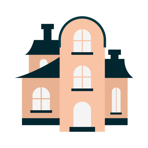 住宅和城市房屋平面卡通插图。城市建筑，商店复古和现代建筑。外图片下载