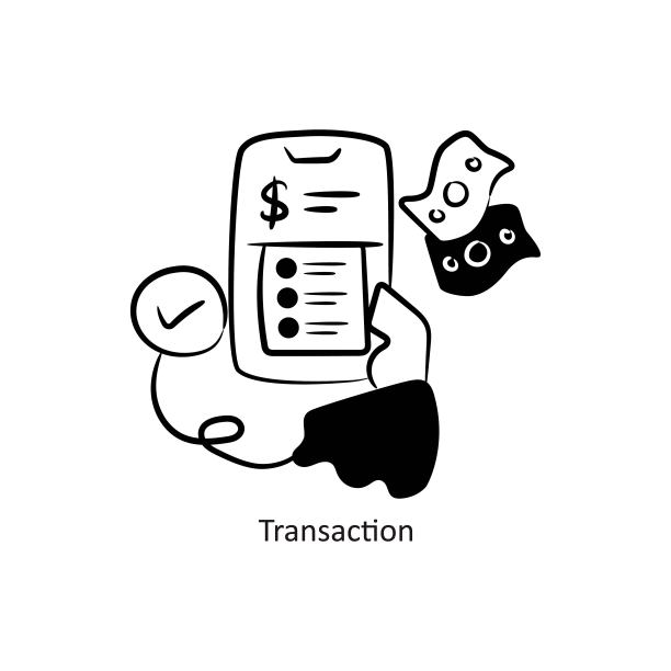 交易矢量轮廓风格设计矢量股票插图。图片下载