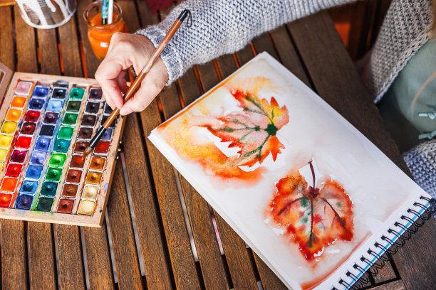 水彩画。休闲活动图片下载