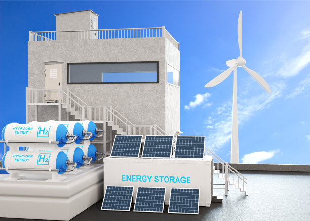 氢能源厂概念。氢气管道用于清洁电力图片下载