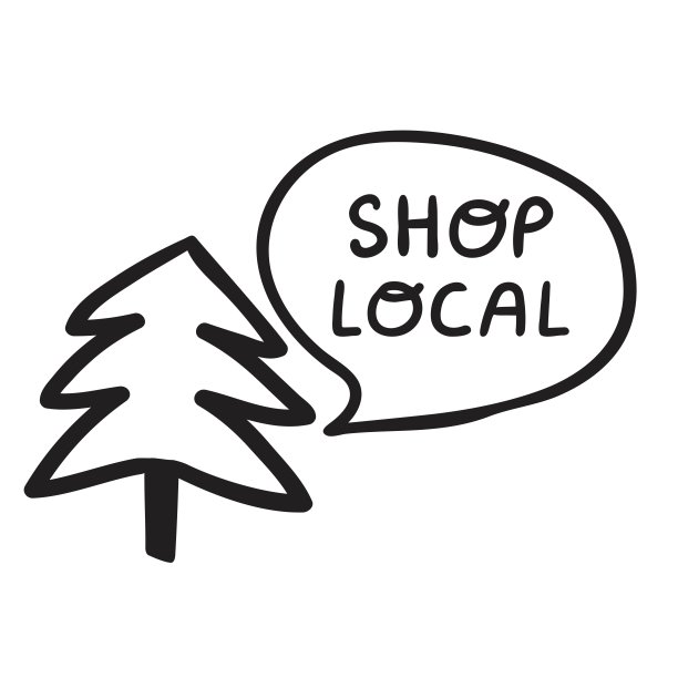 当地购物。圣诞树。手绘设计。图片下载