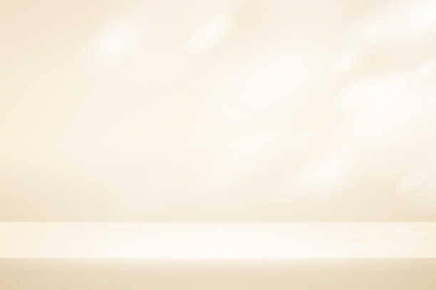 米色背景空房间工作室与桌子。简约设计中的抽象构图。矢量插图。图片下载