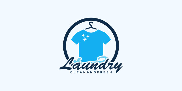 洗衣机标志设计捆绑独特的概念溢价矢量图片下载