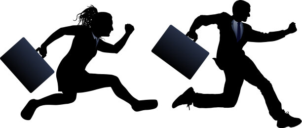 商务人士迟到剪影图片下载