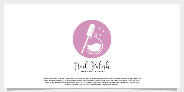 指甲油矢量标志设计模板图片下载