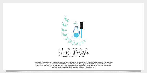 指甲油矢量标志设计模板图片下载
