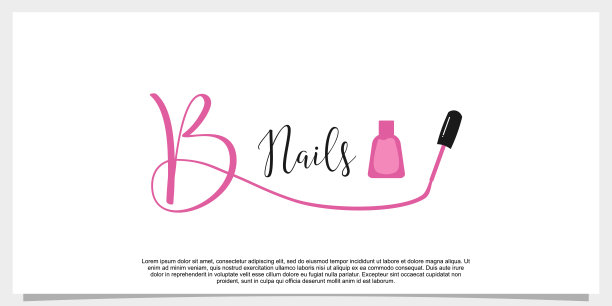 字母b带图标指甲油标志设计模板图片下载