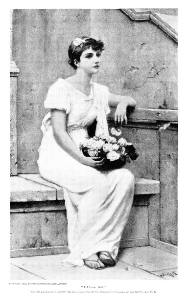 手持鲜花的美丽伴娘图片下载