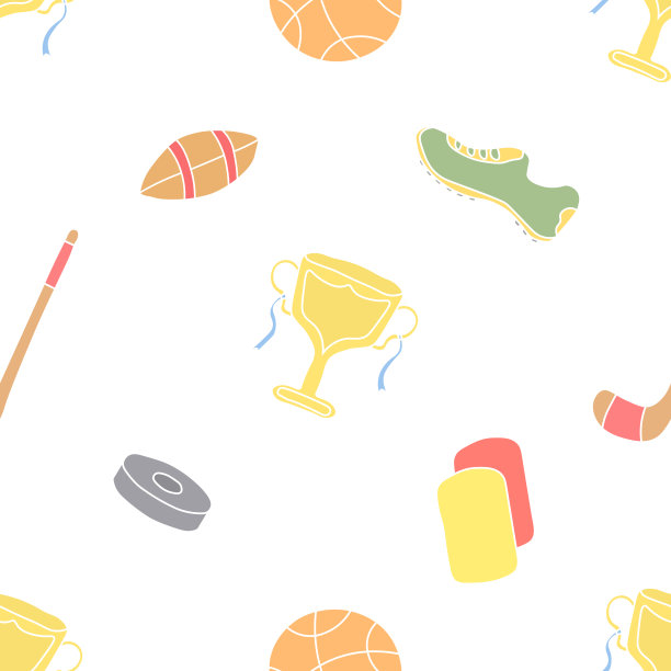 无缝运动模式。背景与体育图标。涂鸦运动插画图片下载