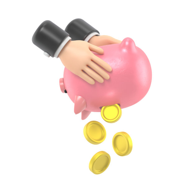 卡通手势图标模型。人手握着摇钱罐。秋天的钱。把硬币。花钱。可怜的人。金融危机，白底3D渲染。图片下载