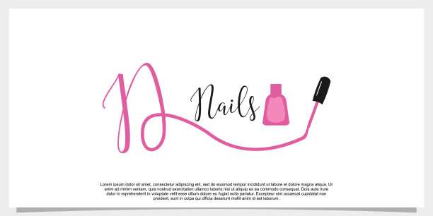 字母n带图标指甲油标志设计模板图片下载