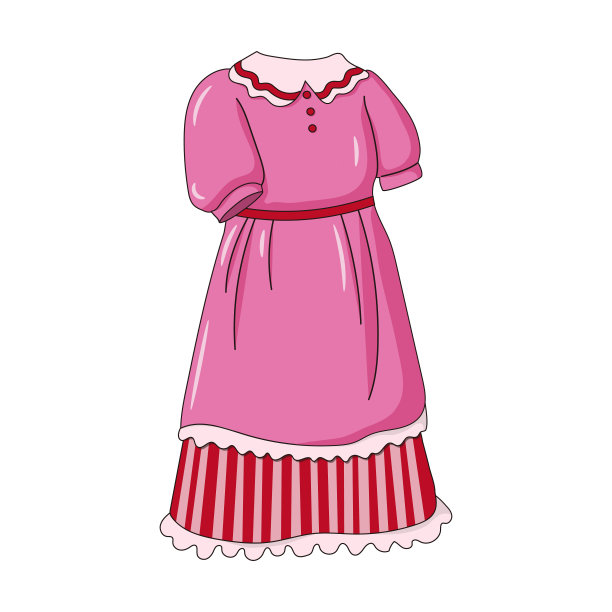 复古风格蓬松的粉色蕾丝长裙图片下载