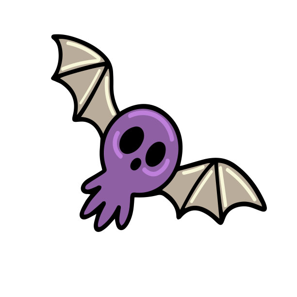 万圣节带翅膀的恐怖怪物矢量素材，白色背景插图，适用于logo、徽章、banner、标签和海报设计图片下载