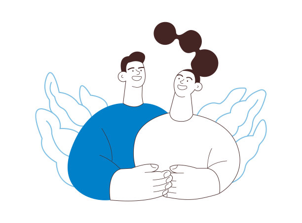 在抽象的背景下，幸福的多元夫妻相互拥抱。家庭健康和保健。黑白现代平面矢量插图。图片下载