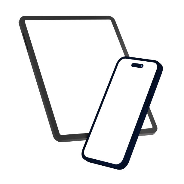 现代智能手机和数字平板电脑模型图片下载