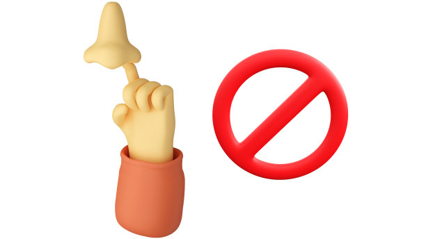 公共场所禁止挖鼻手的3D插图图片下载