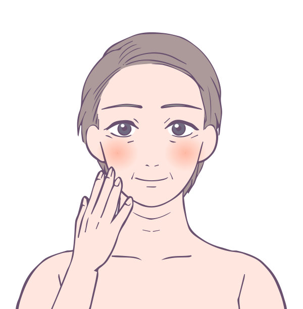 中位女性上半身肤色好，美插画图片下载