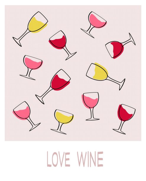 装饰图案以浅色背景上的红色液体酒杯为特色图片下载