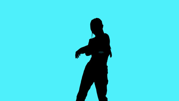 跳舞女人的剪影。舞蹈表演。图片下载