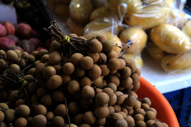 市场摊位上的桂圆图片下载