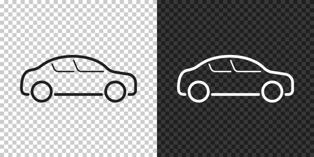 汽车侧面视图。空白背景上的设计图标图片下载