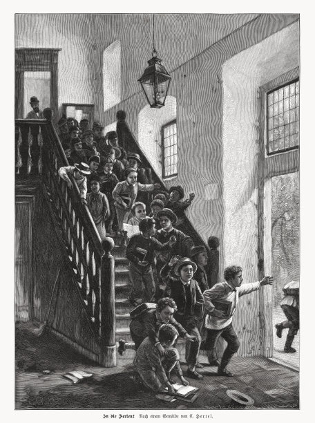 休假，木版雕刻，出版于1892年图片下载