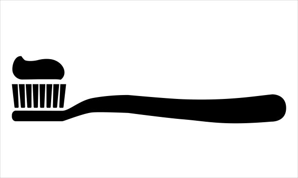 白色背景的牙膏图标牙刷。图片下载