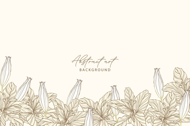 金百合花线艺术图案背景图片下载