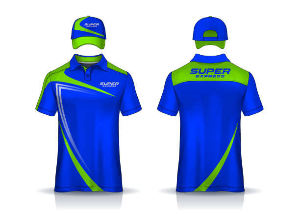 企业工作衬衫，t恤polo和帽子模板设计。公司制服。图片下载