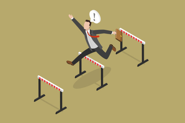 在商业竞争中取胜的三维等距平面矢量插图图片下载