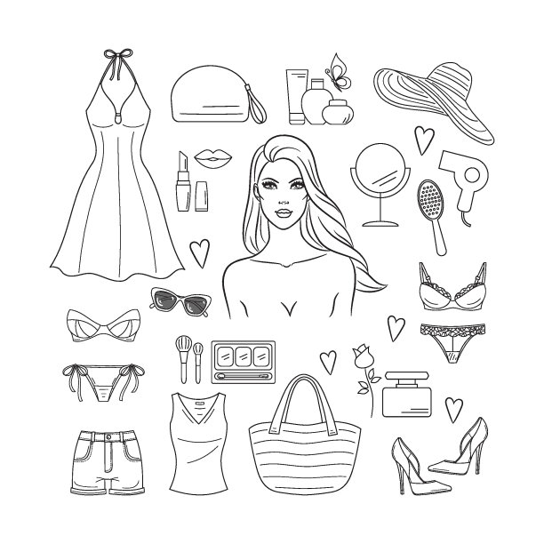 女性时尚套装。图片下载