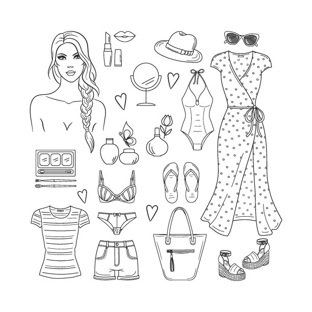 女性时尚套装。图片下载