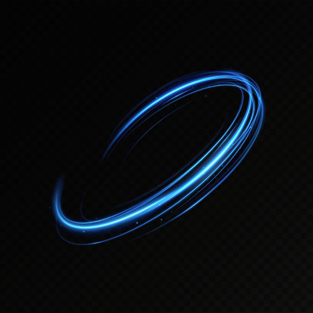 抽象的光线速度运动，蓝色的颜色。霓虹灯发光的曲线。抽象的运动。蓝色速度的霓虹线。动态跟踪。图片下载