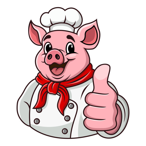 厨师猪插画图片下载