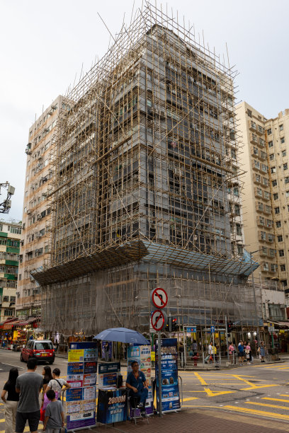 香港竹制棚架住宅建筑图片下载