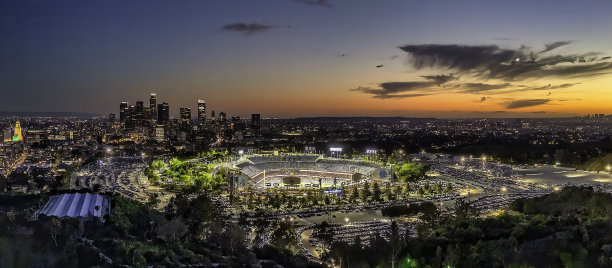 洛杉矶天际线全景视图图片下载