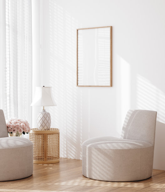 家居模型，白色奢华简约的客厅内饰图片下载