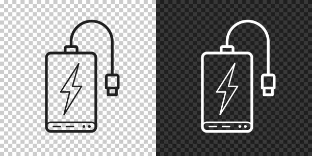 移动电源。空白背景上的设计图标图片下载