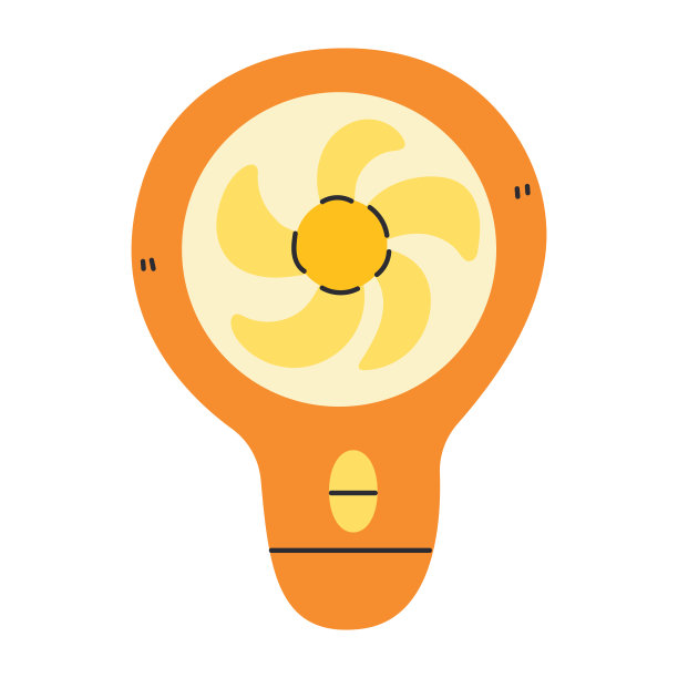 手持风扇，便携式风机平面UI图标隔离矢量插图图片下载