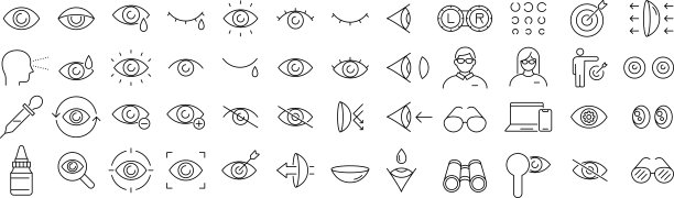 矢量单色眼线艺术图标集图片下载