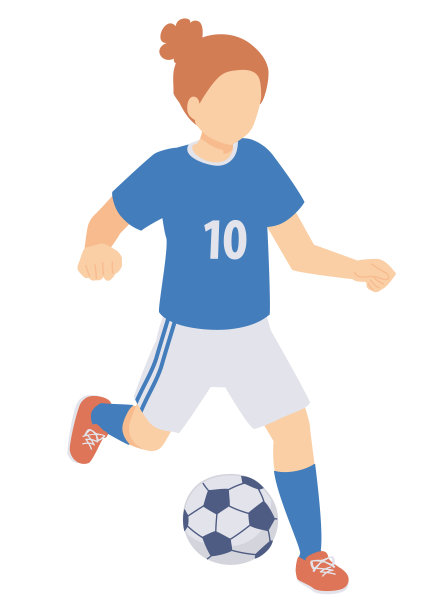 一个女人踢足球的等距插图图片下载